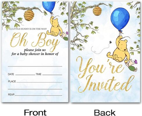 دعوات Brayqu Winnie the Pooh Baby Shower Party دعوات استحمام الطفل Winnie the Pooh Baby Girl Party (20 بطاقة مع الأظرف) in Kuwait