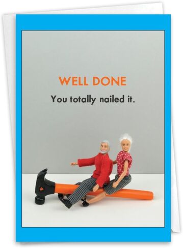 NobleWorks, Funny Congratulations Greeting Card with 5 x 7 Inch Envelope for Men and Women (1 Card) Congats, Good Luck Crushing Congrats C10826CGG in Saudi Arabia
