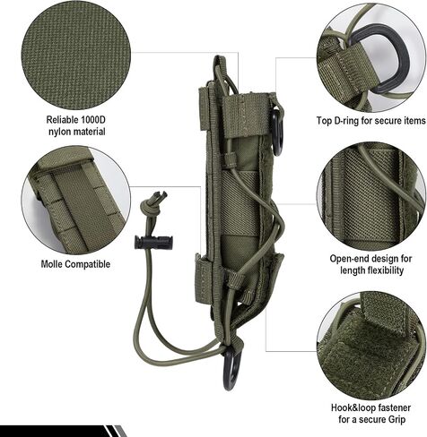 OneTigris MOLLE Flashlight Holster for Duty Belt with Adjustable Bungee in Kuwait