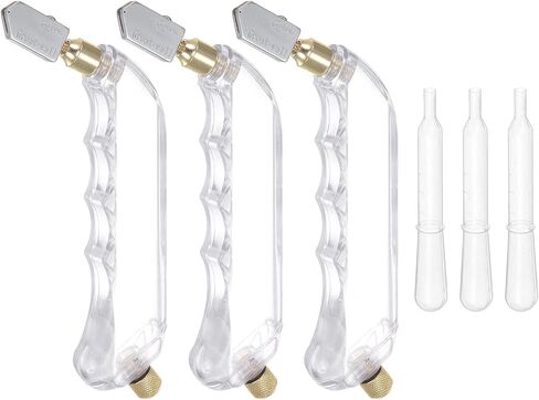 HARFINGTON 3Pcs Glass Cutter Pistol Grip 6mm-12mm Oil Feed Stained Glass Cutters Tool with Oil Reservoir for Mirrors Window Panes Ceramic Tile, White in Saudi Arabia