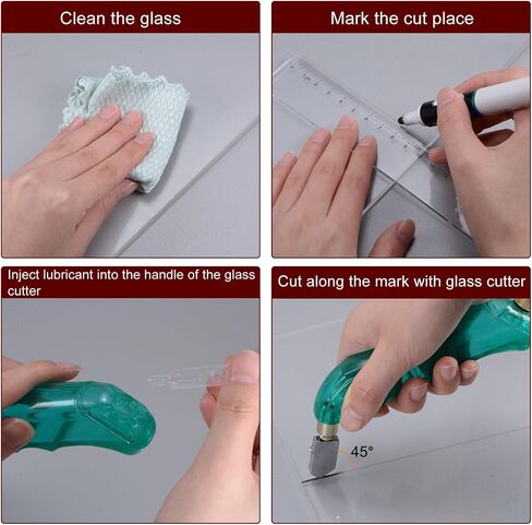 HARFINGTON 3Pcs Glass Cutter Pistol Grip 6mm-12mm Oil Feed Stained Glass Cutters Tool with Oil Reservoir for Mirrors Window Panes Ceramic Tile, White in Saudi Arabia