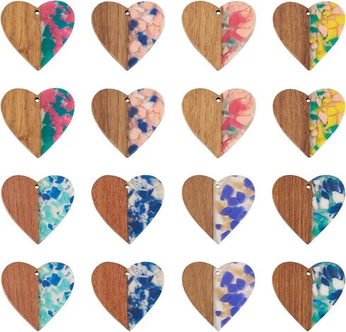 Cheriswelry 8 Pairs/16Pcs Wood Resin Pendants DIY Earring Making Kit Multi Color Rectangle Bar Wooden Pendants 51.5mm for Boho Jewelry Supplies in Saudi Arabia