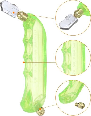 HARFINGTON 2Pcs Glass Cutter Pistol Grip 6mm-12mm Oil Feed Stained Glass Cutters Tool with Oil Reservoir for Mirrors Window Panes Ceramic Tile, Light Green in Saudi Arabia