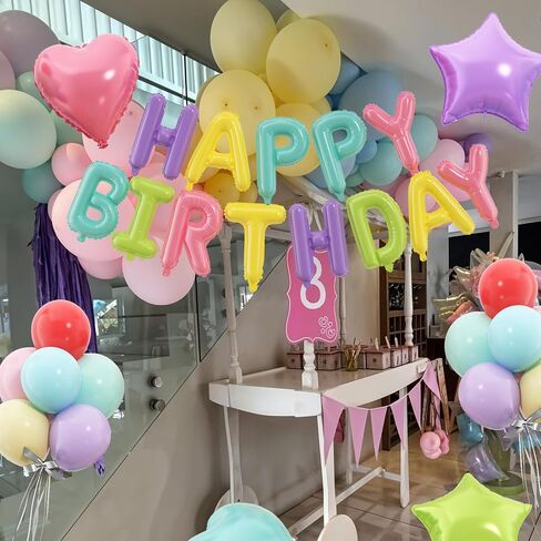 باستيل باستيل قوس قزح رايناز عيد ميلاد سعيد لافتة بالون ، 29pcs 16 بوصة رسائل رقائق Mylar لافتة لافتة ، البالونات الملونة اللاتكس الملونة 18 بوصة. in Kuwait