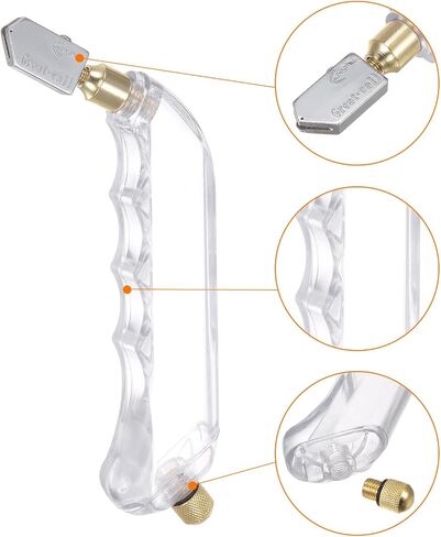 Harfington 2pcs قاطع الزجاج مسدس قبضة 6mm-12mm التغذية الزجاجية الملون أداة مع خزان الزيت للمرايا بلاط السيراميك ، الأخضر الفاتح in Saudi Arabia