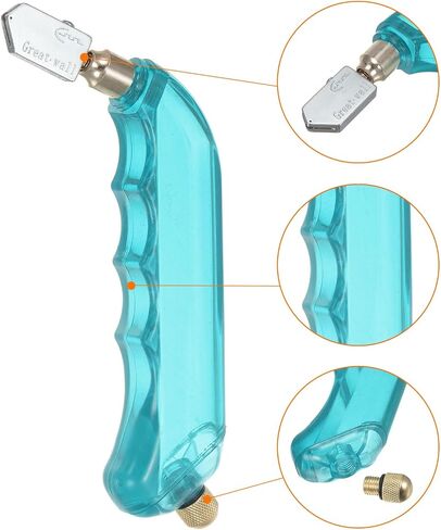 HARFINGTON 2Pcs Glass Cutter Pistol Grip 6mm-12mm Oil Feed Stained Glass Cutters Tool with Oil Reservoir for Mirrors Window Panes Ceramic Tile, Light Green in Saudi Arabia