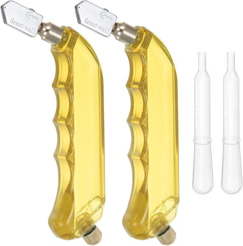 HARFINGTON 2Pcs Glass Cutter Pistol Grip 6mm-12mm Oil Feed Stained Glass Cutters Tool with Oil Reservoir for Mirrors Window Panes Ceramic Tile, Light Green in Saudi Arabia