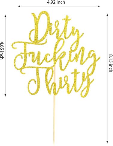 Dirty Thirty Cake Topper - 30th Birthday Cake Topper, Dirty Thirty Birthday Cake Decorations, Happy 30th Birthday Party Decorations Supplies - Pink Glitter in Kuwait