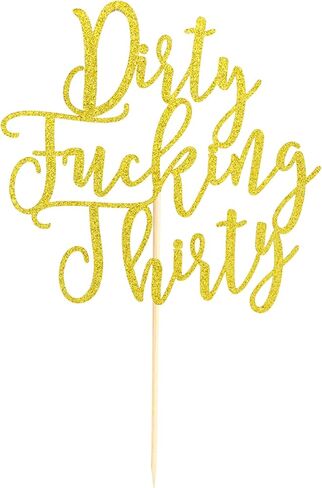 Dirty Thirty Cake Topper - 30th Birthday Cake Topper, Dirty Thirty Birthday Cake Decorations, Happy 30th Birthday Party Decorations Supplies - Pink Glitter in Kuwait