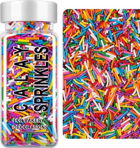 Rainbow Jimmies Sprinkles, Rainbow Sprinkles for Cake Decorating, Edible Sprinkle Mix for Baking, Ice Cream Toppings, Cupcakes, Cookies, Donuts in Saudi Arabia