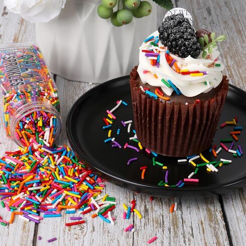 Rainbow Jimmies Sprinkles, Rainbow Sprinkles for Cake Decorating, Edible Sprinkle Mix for Baking, Ice Cream Toppings, Cupcakes, Cookies, Donuts in Saudi Arabia