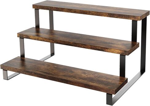 حامل عرض خشبي، منظم خزانة من 3 طبقات، رف عرض موسع، رف المطبخ، رف منظم العطور، حامل للحفلات، المكياج، الشكل، مجموعة الدمى، التوابل in Kuwait