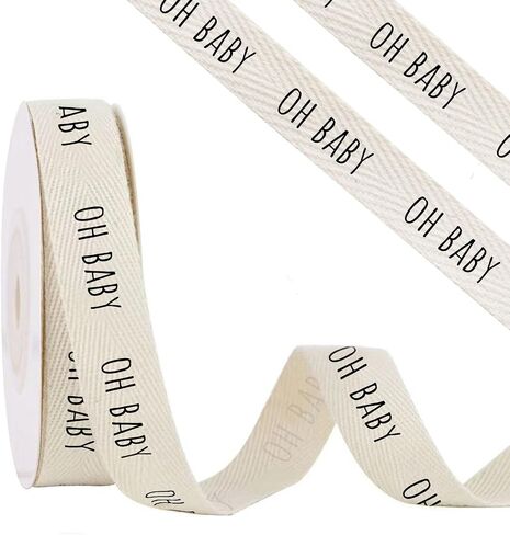 Thank You Cotton Twill Tape Ribbon，5/8 Inch x 10Yard Natural Cotton Herringbone Ribbons for Birthdays Anniversaries DIY Crafts Baking Sewing Crafts Home Decor in Saudi Arabia