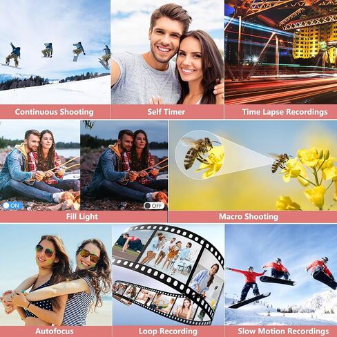 Digital Camera for Photography, 4K Vlogging Camera for YouTube 3" 180° Flip Screen 18X Digital Zoom Compact Retro Camera with 32GB TF Card & 2 Batteries, Black in Kuwait