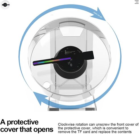 3D Hologram fan-Hologram fan 2000*1444PX Resolution 722 pcs HD LED Beads -Holographic Video Advertising Projector Support APP+Bluetooth Audio+WIFI (24.4 inch 16G) in Kuwait