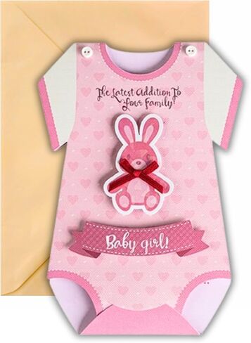 Shaped Baby Shower Greeting Card for Boy - Onesie Design with 3D Rocking Horse, “Oh Boy" Message, and Matching Blue Envelope - Baby Boy Card - It's a Boy Baby Shower Invitation Card in Saudi Arabia