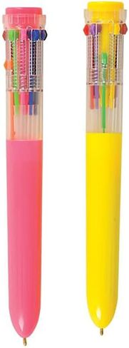 The Dreidel Company Shuttle Pen, 10 Multi-color Ballpoint Pens, 4 Neon Colors In Pen for Office School Supplies Students Children, 6.25" (4-Pack) in Saudi Arabia