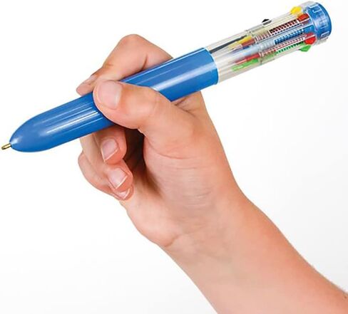 The Dreidel Company Shuttle Pen, 10 Multi-color Ballpoint Pens, 4 Neon Colors In Pen for Office School Supplies Students Children, 6.25" (4-Pack) in Saudi Arabia