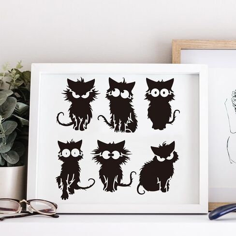 FINGERINSPIRE Frizzy Cat Large Stencil 11.8x11.8inch Cartoon Cat Painting Stencils Fierce Kitten Stencils Angry Kitten Templates Cute Kitten Drawing Templates for Wall Fabric Tiles Floor Paper Wood in Saudi Arabia