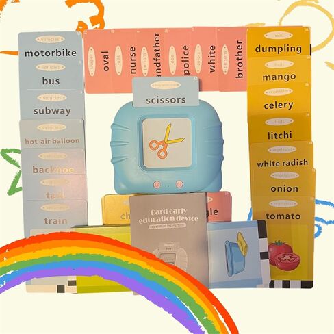 Talking Flash Cards for Boys and Girls, Autism Sensory Toys for Autistic Children, Learning Educational Montessori Speech Therapy 224 Sight Words Kids Gifts Amazing Learning (Pink Card Reader) in Saudi Arabia