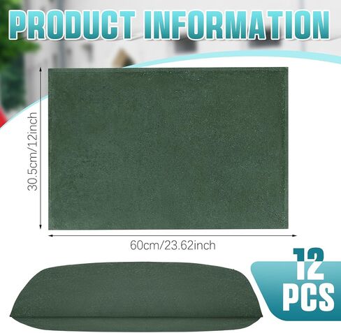 Berlune 12 PCS عوائق الفيضان للمنزل 1 قدم × 2 قدم حاجز المياه القابل لإعادة الاستخدام الحواجز الوقاية من الفيضانات لأكياس الرمال بدون رمل حاجز فيضان إعصار أمطار من أجل الطابق السفلي للمرآب للأبواب (الأخضر) in Saudi Arabia