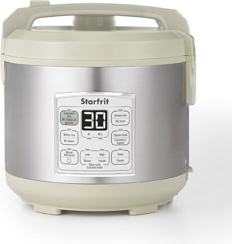Starfrit Low Carb Rice Cooker - 14 Cups - Stainless Steel Low Carb/Steamer Basket - 7 Preset Functions - 500W in Saudi Arabia