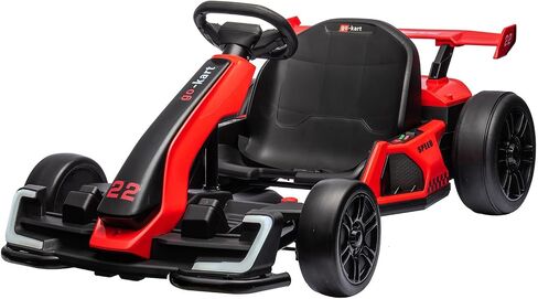 24V Electric Go Kart ، 300 و W 300W KART DRIFT For Kids ، electric Pedal Kart ، مع 300 واط محرك قوي ، وضع الانجراف/الرياضة ، البطارية الكبيرة ، إطار EVA ، تعديل الطول لسباق السباق الخارجي الأحمر in Kuwait