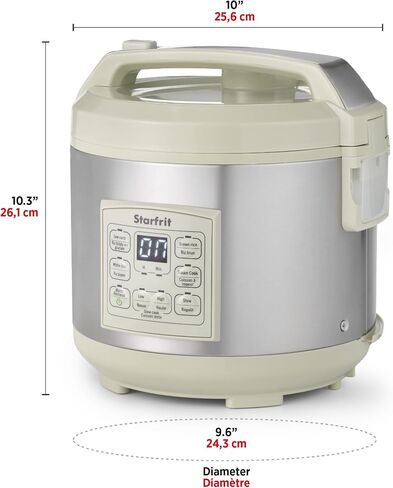 Starfrit Low Carb Rice Cooker - 14 Cups - Stainless Steel Low Carb/Steamer Basket - 7 Preset Functions - 500W in Saudi Arabia