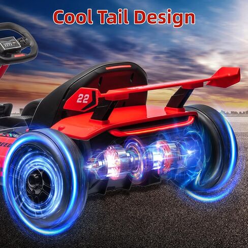 24V Electric Go Kart ، 300 و W 300W KART DRIFT For Kids ، electric Pedal Kart ، مع 300 واط محرك قوي ، وضع الانجراف/الرياضة ، البطارية الكبيرة ، إطار EVA ، تعديل الطول لسباق السباق الخارجي الأحمر in Kuwait