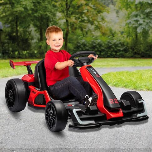24V Electric Go Kart ، 300 و W 300W KART DRIFT For Kids ، electric Pedal Kart ، مع 300 واط محرك قوي ، وضع الانجراف/الرياضة ، البطارية الكبيرة ، إطار EVA ، تعديل الطول لسباق السباق الخارجي الأحمر in Kuwait