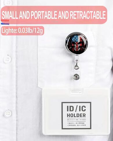 2 Pack Retractable Badge Holders Cute Badge Reel Badge Clip ID Card Holders for Student Office Worker Doctor Nurse Teacher(Wolf) in Kuwait