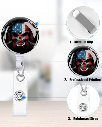 2 Pack Retractable Badge Holders Cute Badge Reel Badge Clip ID Card Holders for Student Office Worker Doctor Nurse Teacher(Wolf) in Kuwait