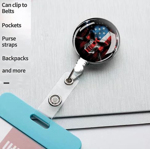 2 Pack Retractable Badge Holders Cute Badge Reel Badge Clip ID Card Holders for Student Office Worker Doctor Nurse Teacher(Wolf) in Kuwait