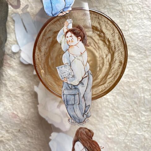 Seahorse Forest Vol4-A26 Drink,Original Design Vintage Clear PET Tape Stickers,for Scrapbook Supplies,Scrapbook Tape Stickers,Junk Journal Stickers,Bullet Journal Supplies in Saudi Arabia