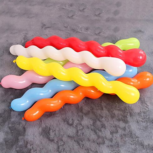 DALJIAFA 100 Pcs 40 Inches Latex Spiral Balloons Random Colors Long Twisted Rainbow Party Balloons for Birthday Wedding Hawaiian Tropical Luau Summer Cosplay Festival Parade Party Decorations Supplies in Kuwait