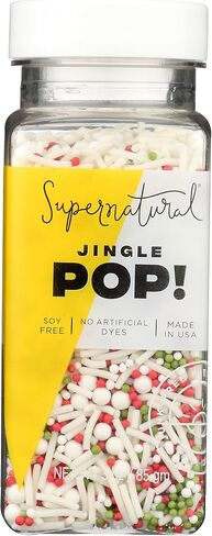 Supernatural Rainbow Nonpareils, Dye-Free Natural Sprinkles, Soy-Free, Gluten-Free, Vegan, Made in USA, 3oz in Saudi Arabia