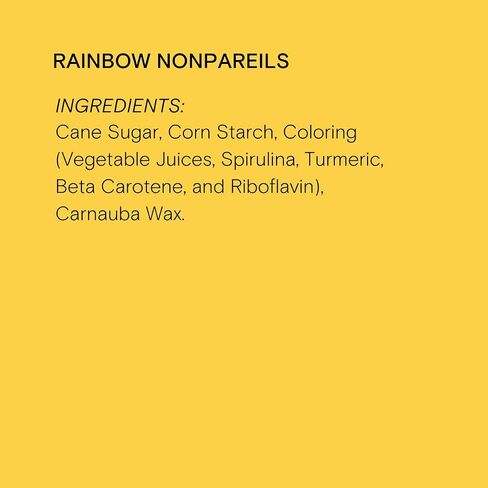 Supernatural Rainbow Nonpareils, Dye-Free Natural Sprinkles, Soy-Free, Gluten-Free, Vegan, Made in USA, 3oz in Saudi Arabia