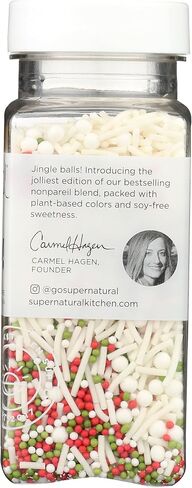 Supernatural Rainbow Nonpareils, Dye-Free Natural Sprinkles, Soy-Free, Gluten-Free, Vegan, Made in USA, 3oz in Saudi Arabia
