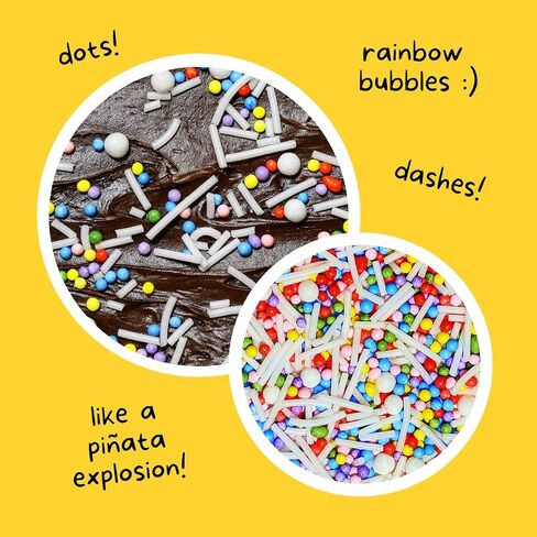Supernatural Rainbow Nonpareils, Dye-Free Natural Sprinkles, Soy-Free, Gluten-Free, Vegan, Made in USA, 3oz in Saudi Arabia