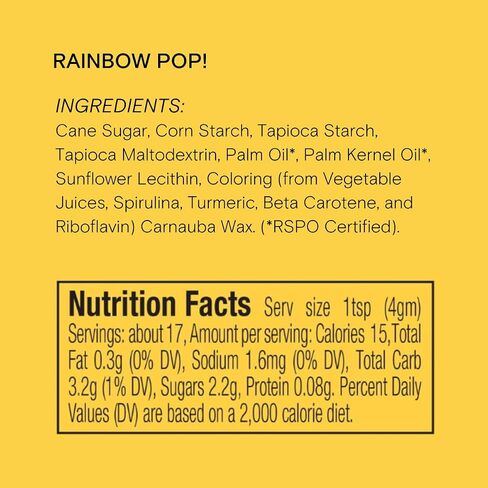 Supernatural Rainbow Nonpareils, Dye-Free Natural Sprinkles, Soy-Free, Gluten-Free, Vegan, Made in USA, 3oz in Saudi Arabia