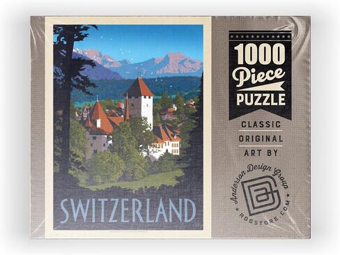 MyPuzzle Switzerland, Vintage Travel Poster - Premium 1000 Piece Jigsaw Puzzle for Adults in Saudi Arabia
