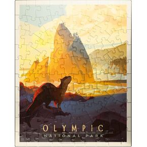 MyPuzzle Olympic National Park: Sea Otter ، Pintage Poster - Premium 1000 Piece Jigsaw Puzzle للبالغين