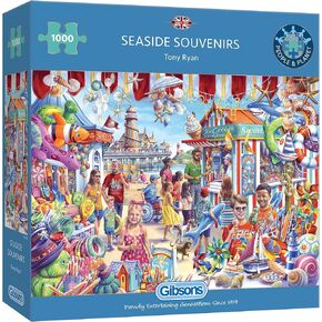 Seaside Souvenirs 1000 Piece Jigsaw Puzzle | Beach Jigsaw Puzzle | Sustainable Puzzle for Adults | Premium 100% Recycled Board | Gibsons Games