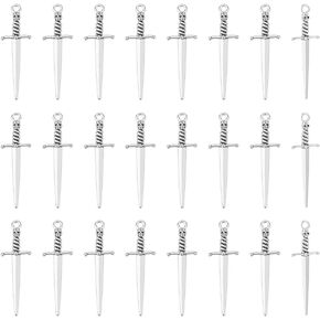 UniCraftale 40pcs إشارة مرجعية سحر التبت على غرار DIY Sword Sword Big Pendants 58mm punk anring arring for book lover book anime anime anime charm sword sword for Jewelry Making
