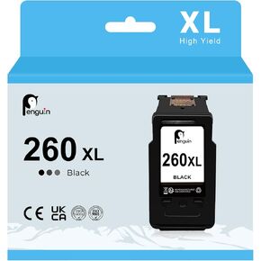 Penguin 260XL Black Remanufactured Ink Cartridge for Canon PG-260 for TS6420a TS6400 TS5320 TS5300 TS6420 TR7020 TR7022 TR7022a Printers for Canon 260 Black pg260 XL Cannon 260xl