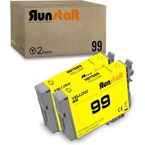 Run Star Remanufactured T098 T099 Light Cyan Ink Cartridge Replacement for Epson 98 99 use with Epson Artisan 700 710 725 730 800 810 835 837 Printer (2 Light Cyan)