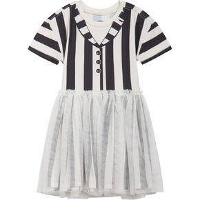 Beetlejuice Girls تسقط الكتف Cosplay Tulle Dress Toddler لأحجام الأطفال الكبيرة (2T - 14-16)