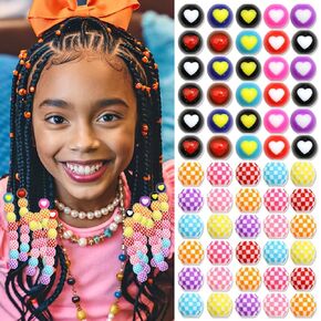 60pcs Dreadlock Beads حبات المهر القماش المهر للموظفين ملحقات ملونة مختلطة ضفائر