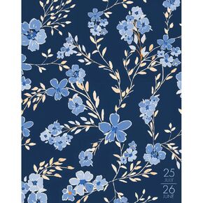 Bluesy Floral Academic July 2025 - June 2026 8.5 X 11 Softcover Planner