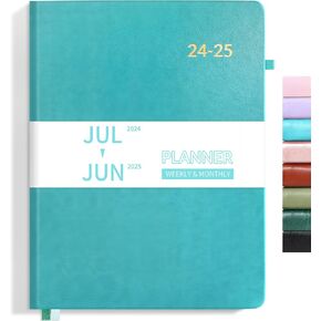 SUNEE 2024-2025 Weekly & Monthly Hardcover Planner 8" x 11" - 12 Month (July 2024 - June 2025), Large Academic Year Calendar Planner, Pocket, Notes, 100 GSM Paper, Monthly Sticker, Teal